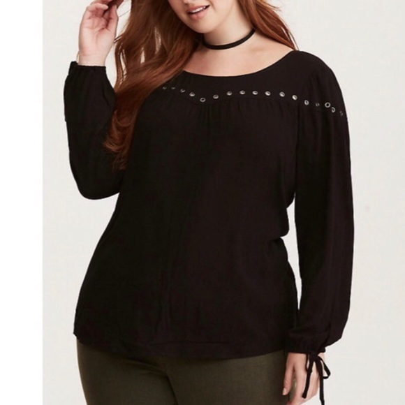 Torrid Harry Potter Peplum Challis Tie Front Blouse Plus Size 3 3X 22-24 #D10416